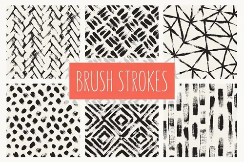 干墨笔刷背景 Brush Strokes. Seamless