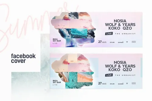 时尚高端流行风格的夏季夏天海报summer-facebook-cover