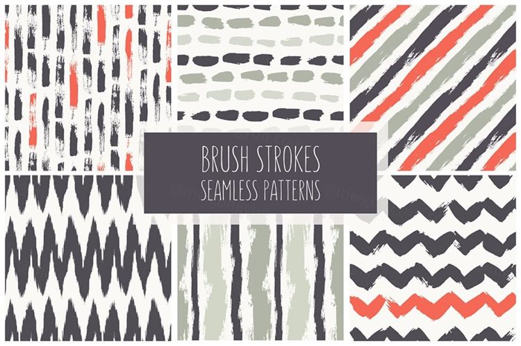 笔刷效果图案 Brush Strokes Seamless