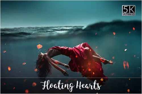酷炫爱心素背景纹理 5K Floating Hearts O