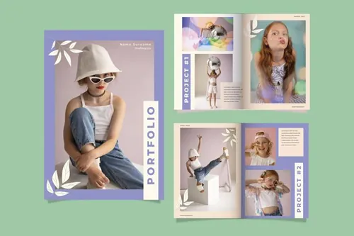 手绘清新卡通摄影工作室介绍儿童相册培训班矢量设计模板素材