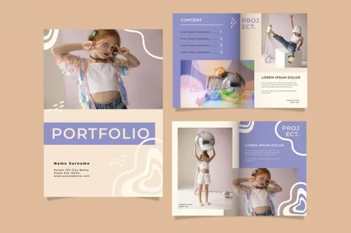 手绘清新卡通摄影工作室介绍儿童相册培训班矢量设计模板素材