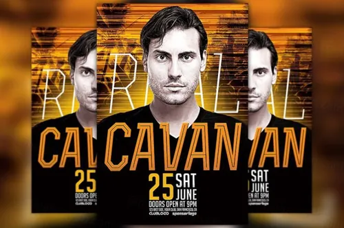 俱乐部派对传单模板 DJ Cavan Club Party Flyer Template