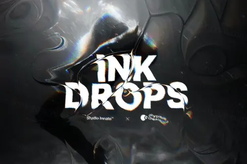 潮流水滴水泡扭曲挤压变形粗糙文字图片效果PS置换模板 Stu