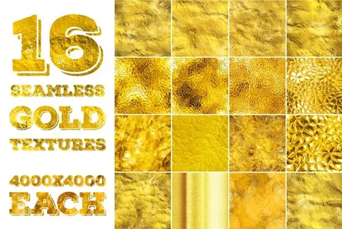 无缝金色背景纹理 16 seamless gold text