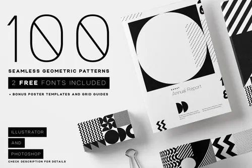 黑白高逼格的图形背景纹理Seamless Geometric
