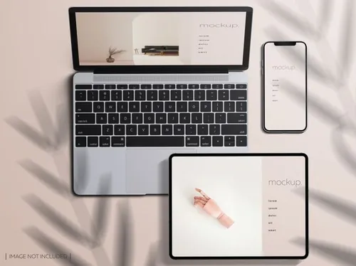 高品质欧美极简主义苹果手机iPad笔记本网页UI设计展示样机PSD模板素材