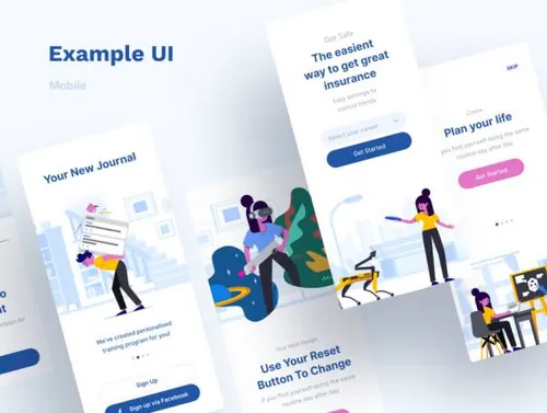 现代风格的旅行APPStubborn Illustrations