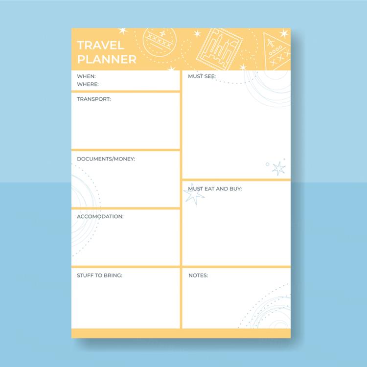 漂亮的粉色旅行假期规划日程表开学课程表学习复习计划表EPS矢