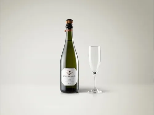 香槟酒瓶包装设计PSD贴图样机Psd Champagne Bottle Mockup