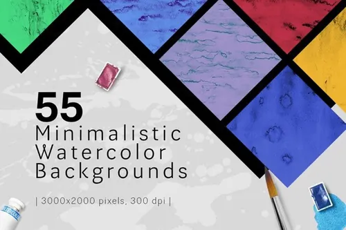 55个时尚简约多用途水彩背景backgrounds