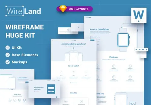 【Web篇】完整的网页线框原型库UI工具包 Wireland for Web