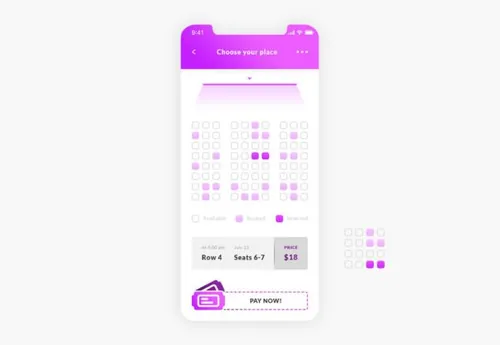 电影院门票APP界面设计 Cinema Tickets App Des