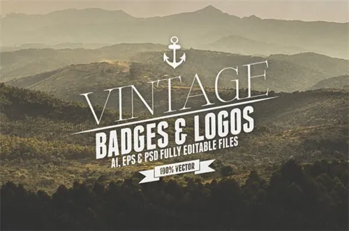 经典的logo设计模版 Vintage Badges  Logos