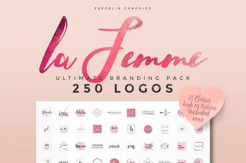 250个女性logo模版 250 Feminine Logos Pack