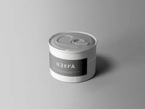 食品罐头外观设计图样机模板 Small Tin Can Mockup 样机模版