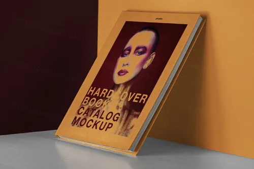 一本精装书目录psd样机 Psd Catalog Book Mockup