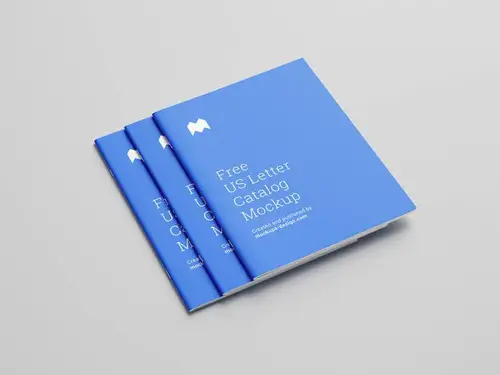企业画册小册子设计提案展示样机PSD模板 US letter catalog mockup