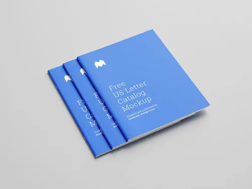 企业画册小册子设计提案展示样机PSD模板 US letter catalog mockup