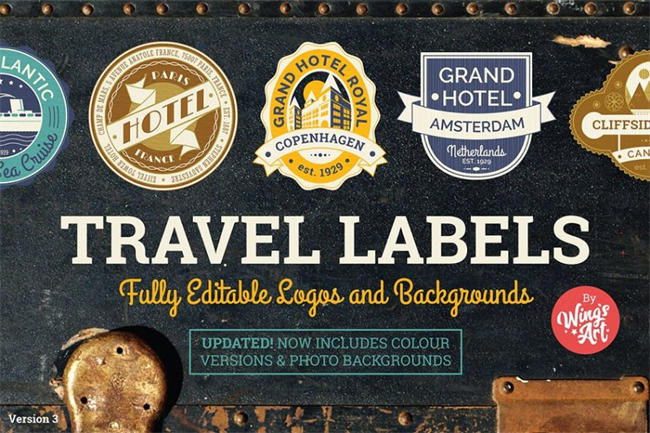 经典样式的旅行图形logo Vintage Travel Logo