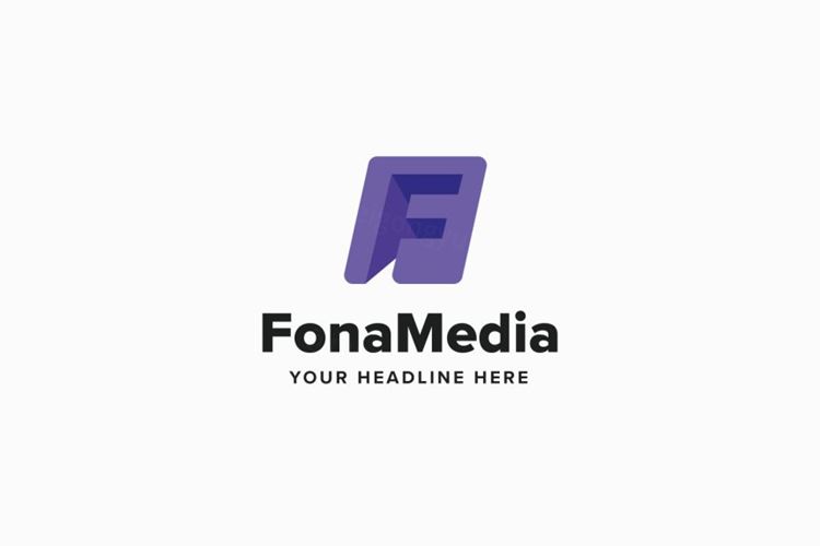 F媒体LOGO模板素材 Media F Letter Logo Template