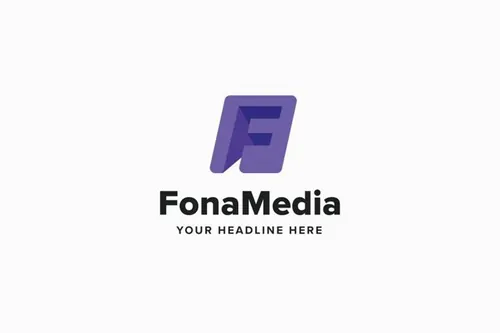 F媒体LOGO模板素材 Media F Letter Logo Template
