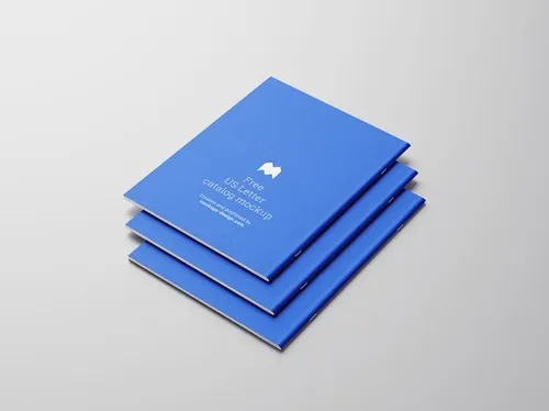 企业画册小册子设计提案展示样机PSD模板 US letter catalog mockup