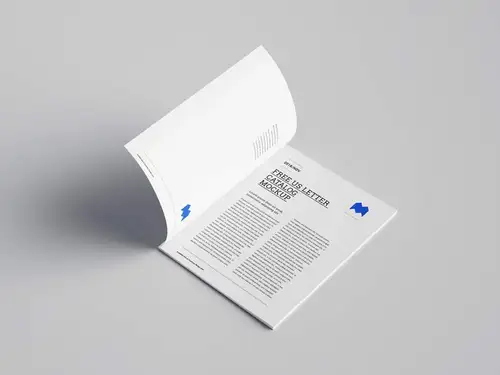 企业画册小册子设计提案展示样机PSD模板 US letter catalog mockup