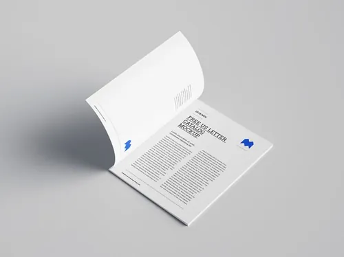 企业画册小册子设计提案展示样机PSD模板 US letter catalog mockup