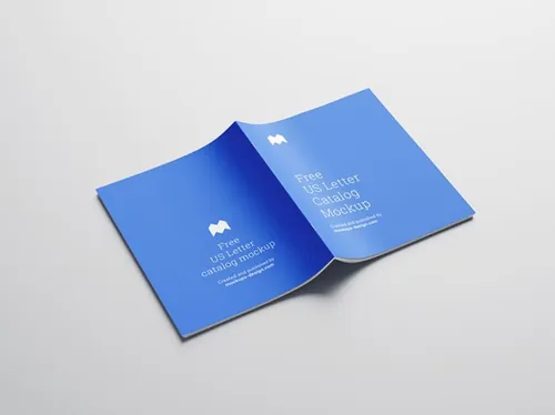 企业画册小册子设计提案展示样机PSD模板 US letter catalog mockup
