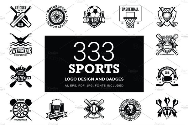 运动LOGO设计模板 333 Sports Logo Designs