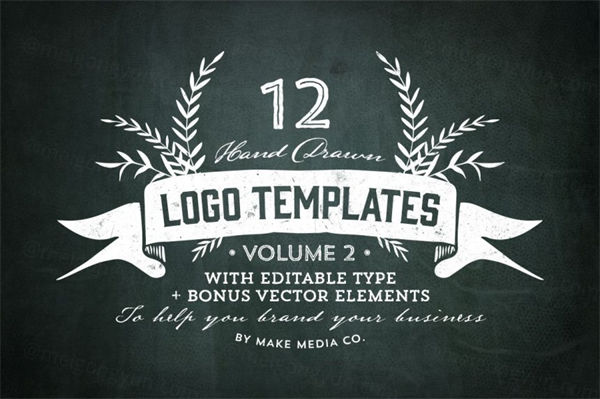 手绘LOGO模板素材 Hand Drawn Logos  Elements