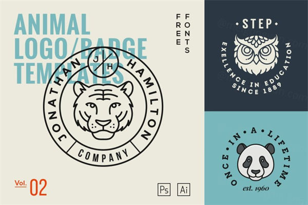 动物品牌LOGO设计模板 Animal LogoBadge Templates