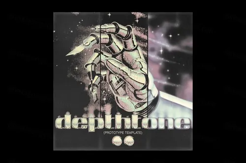 潮流做旧艺术复古漫画半色调网格PSD一键模板效果素材 DEP