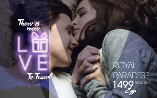 简洁的情人节海报PSD素材 Valentines Day Design