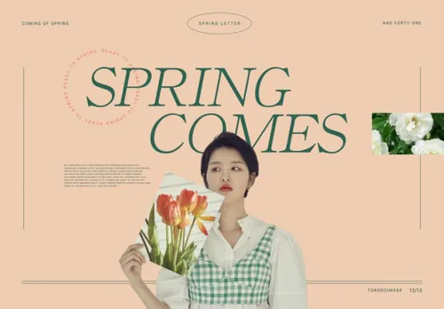 春季浪漫的粉色欧美英文版式购物促销高端女装海报PSD模板