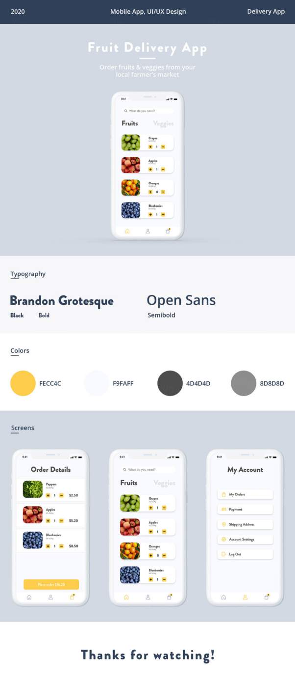 水果蔬菜配送外送APP程序界面设计 Fruit Delivery Ap