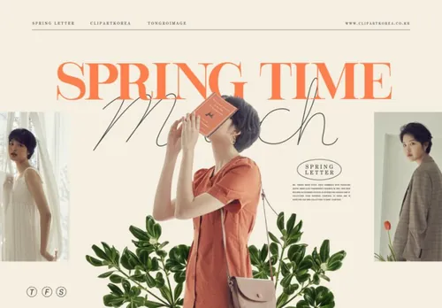 春季浪漫的粉色欧美英文版式购物促销高端女装海报PSD模板