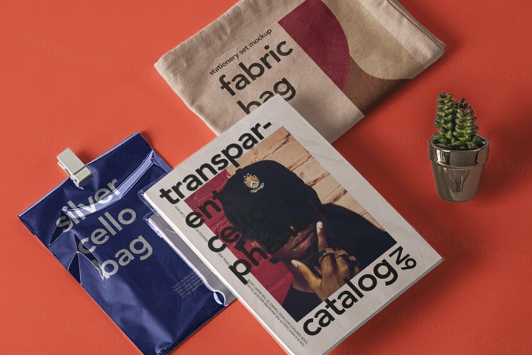 各种文具元素和psd目录模型集样机 Psd Catalog Stationery Mockup Set