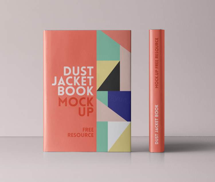 精装防尘套psd书样机模板的正面和背面版本样机 Psd Dust Jacket Book Mockup Vol4