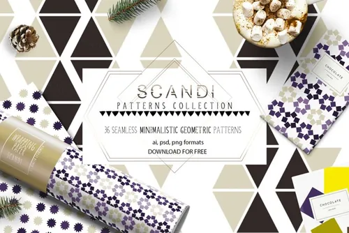无缝简约几何图案的精美合集包  SCANDI