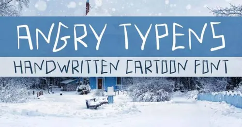 卡通风格英文大写手写字体素材 Angry Typens – Handwritten Font