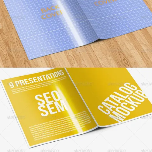 书籍杂志模型PSD贴图模板US Letter Brochure / Folder Mock-up