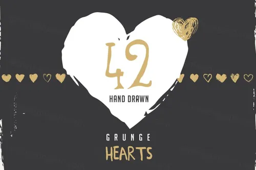 手绘情人节爱心图标设计 Set of Valentine’s hand draw