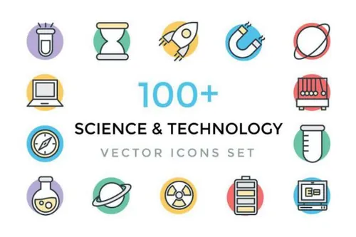 科技图标大全 100  Science and Technology Icons
