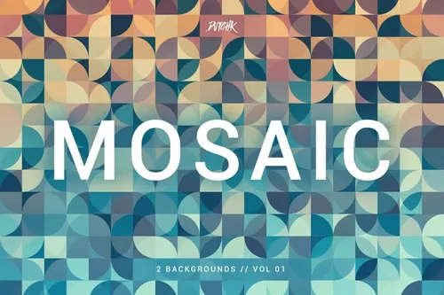 抽象渐变背景纹理1 Mosaic Abstract Gradient Bgs