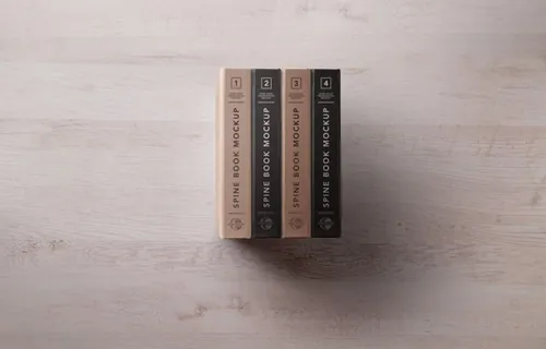 精致书模型PSD书脊贴图模板Psd Hardback Book Spine Mockup