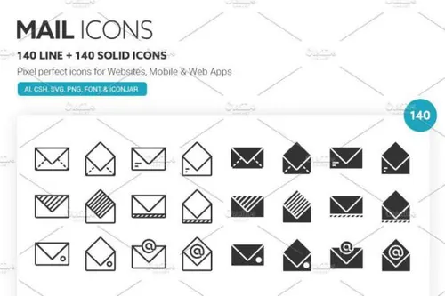 邮件矢量图标下载 Mail Icons