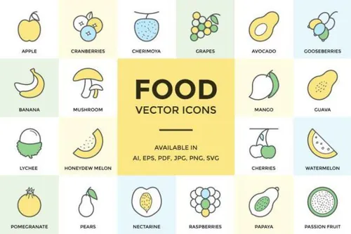 食物水果矢量图标下载 100  Food Vector Icons