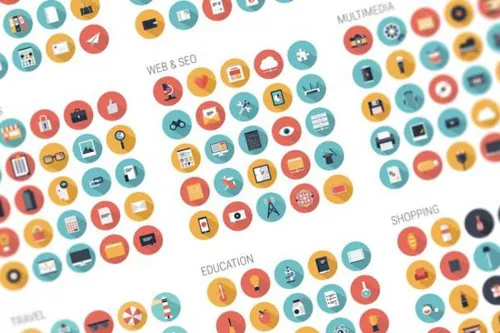 智能长投影矢量图标下载 Smarty Flat Icons